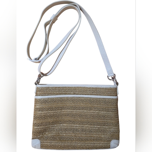 Brighton Straw and Leather Crossbody Bag - Picture 2 of 15